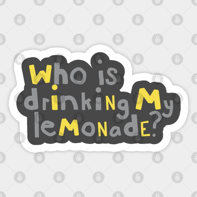 Lemonade Drinking Typography Sticker by ellenhenryart